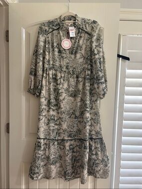 NWT! Umgee Green Toile Print Midi Dress
